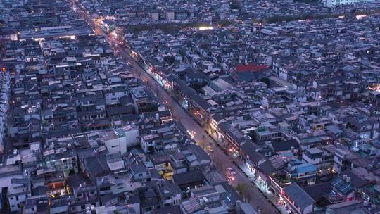 大理旅游大理古城夜景航拍