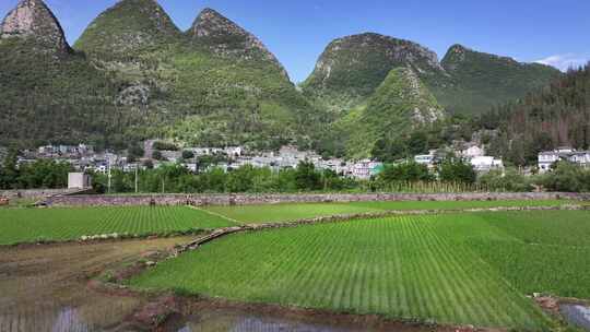 中国乡村田园风光航拍