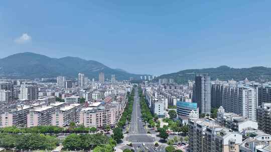 福州长乐区航拍吴航路建筑风光城市住宅小区