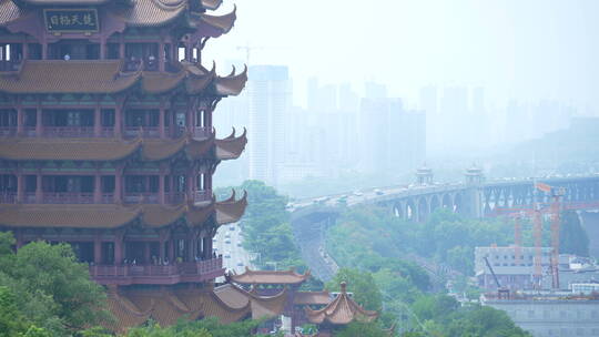 武汉武昌区黄鹤楼建筑风景