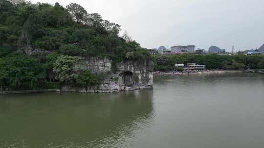 桂林象鼻山象鼻子航拍