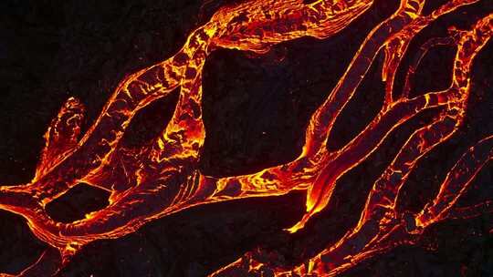 流动的火山熔岩景象