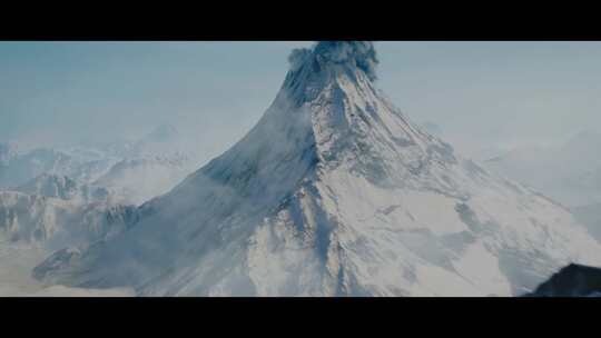 雪山 火山 航拍画面