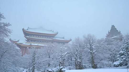 雪中古建，尽显中式传统建筑之美