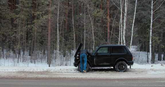 俄罗斯，雪，冬天，汽车