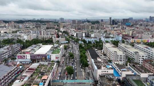 广东深圳龙华区城市交通航拍