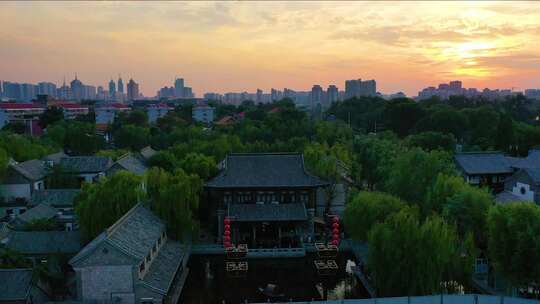 济南夜景大明湖曲水亭街绿地芙蓉馆