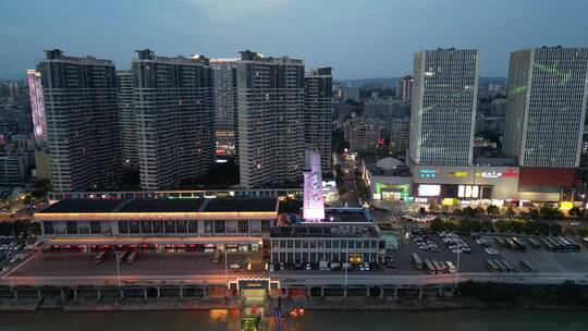 城市航拍宜昌万达广场夜景