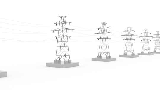 电力线电塔3d风格可无限循环
