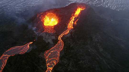 火山，喷发，熔岩，火山口