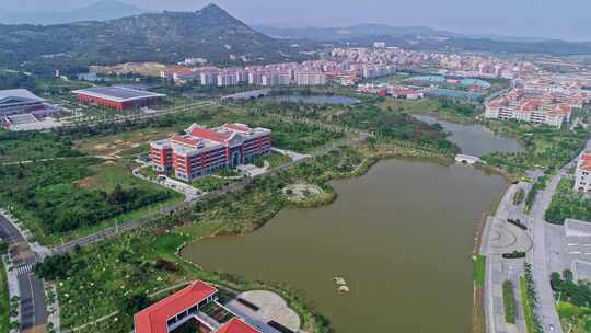 厦门大学 翔安校区  航空航天学院航拍 大景