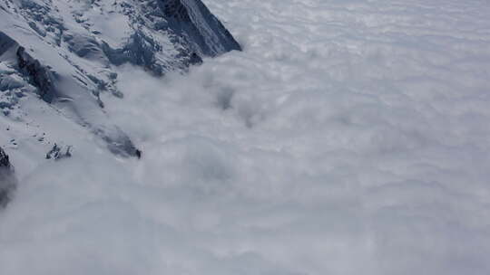 勃朗峰阿尔卑斯山法国雪峰滑雪延时