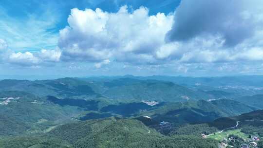 福建山峰航拍山区山脉森林群山蓝天白云风景