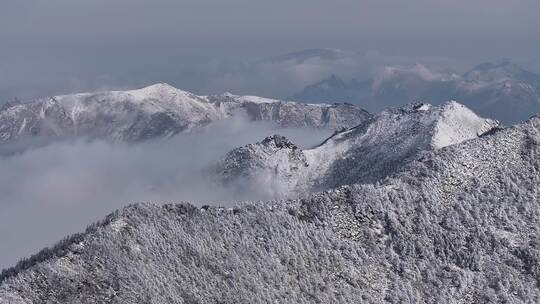 秦岭朱雀国家森林公园（冰晶顶）雪景航拍