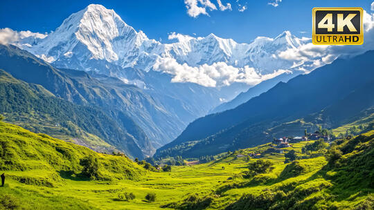 雪山喜马拉雅山旅游景区大自然唯美风景景色