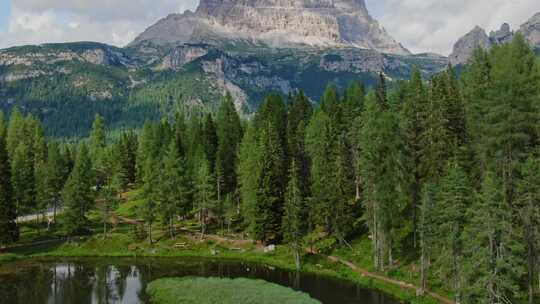 Lake， Dolomites，风景，意