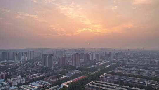 河南洛阳城市建筑晚霞风光延时视频素材模板下载