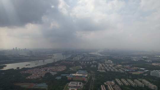 广州城市大景大学城航拍