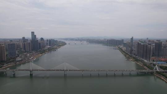 湖南长沙银盆岭大桥航拍视频素材模板下载