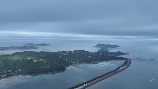 海岛风车自然风光航拍