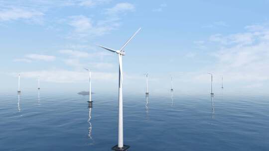 新能源 风力发电 风车 全息 海上风电