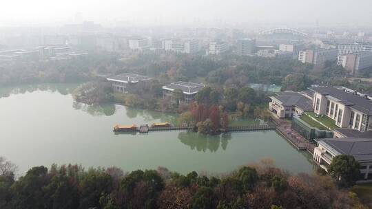 合肥翡翠湖城市实景航拍视频素材模板下载