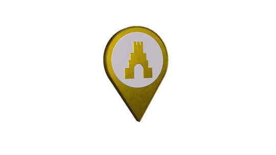 印度教寺庙地图Pin位置图标金色视频素材模板下载