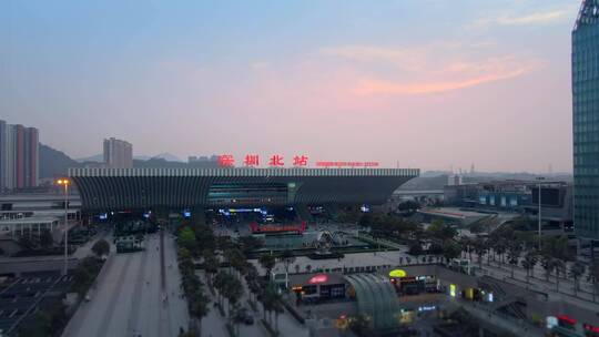 深圳北站高铁站航拍视频视频素材模板下载