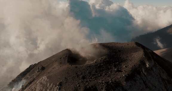 火山，烟雾，危地马拉，火地岛