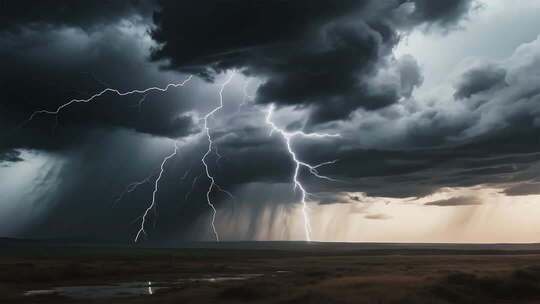 乌云闪电自然风光素材