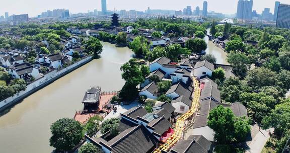 【正版素材】苏州寒山寺京杭运河0700