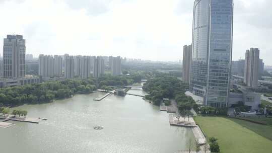 「有版权」航拍昆山花桥城市建筑4K-2