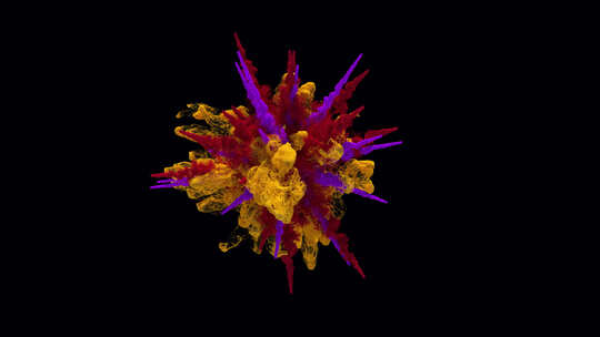 彩色尘埃粒子爆炸过渡阿尔法