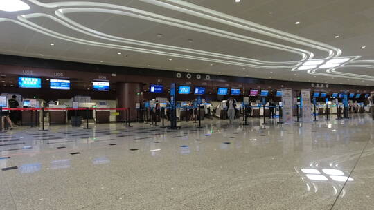 北京大兴国际机场检票处视频素材模板下载