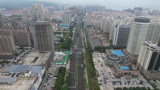 山东威海城市风光航拍