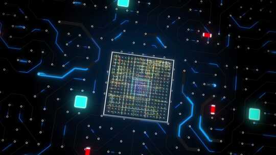 科技感CPU大脑人工智能介绍ae模板