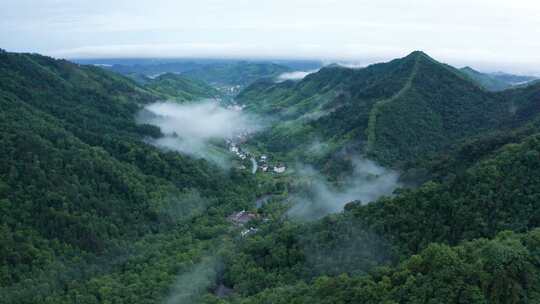 杭州临安天目山云雾仙境航拍