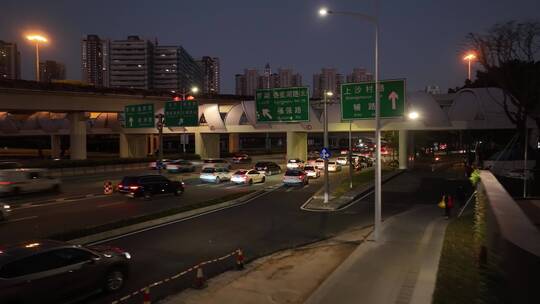 福田滨河大道夜景航拍