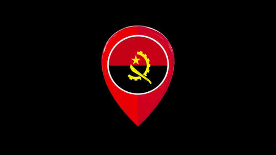 安哥拉国旗地图Pin Alpha