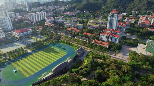 厦门航拍厦门大学建筑风光