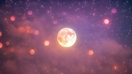 梦幻星空圆月背景素材