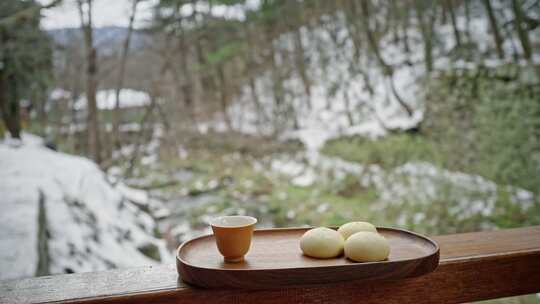 庐山冬天雪后风景