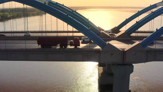 航拍高速公路大桥视频素材模板下载