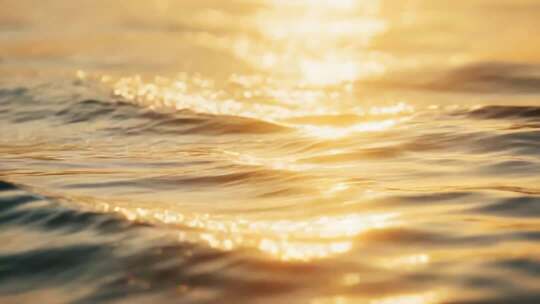 海面夕阳波光粼粼景象