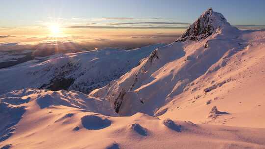 山，峰，冬，雪