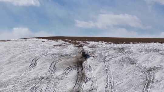 【合集】航拍车队冬季越野 推雪自驾