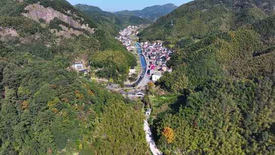 五泄景区北门五泄源头诸暨应店街丰周村航拍