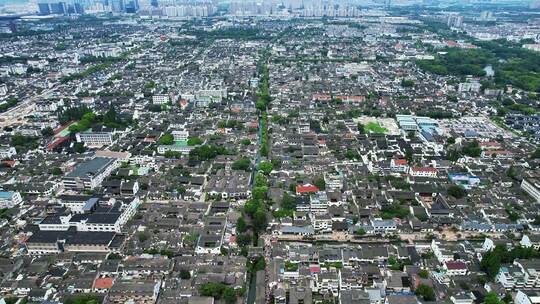 江苏苏州城市风光平江路历史文化街区航拍