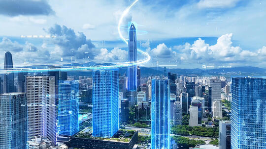 北上广科技城市线条包装视频素材