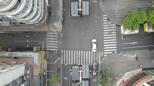 福建福州达明路美食街航拍